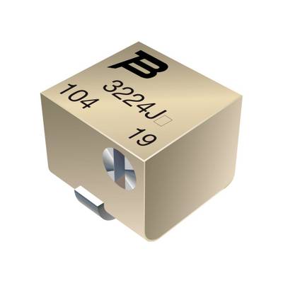 Een rechthoekig elektronisch onderdeel met opdrukken 'B', '3224J', '104' en '19'. Een metalen schroef is zichtbaar aan de onderkant.