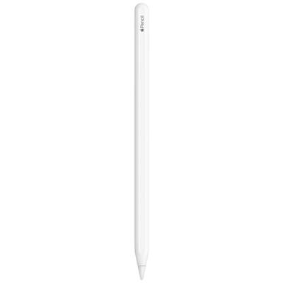 Een witte, slanke invoerstift met een fijne punt. Bovenaan staat 'Pencil'.