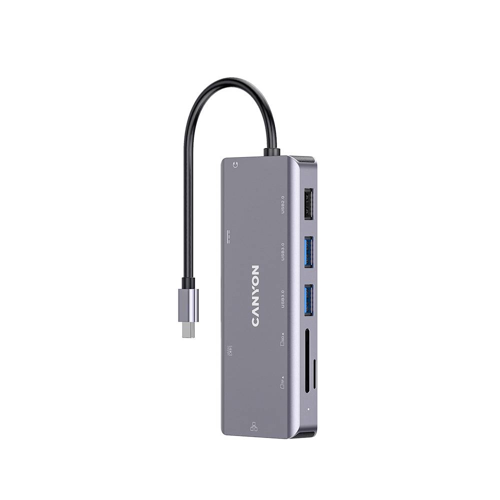 Canyon DS-11 USB-C® (USB 3.2 Gen 2) multiport hub Grijs