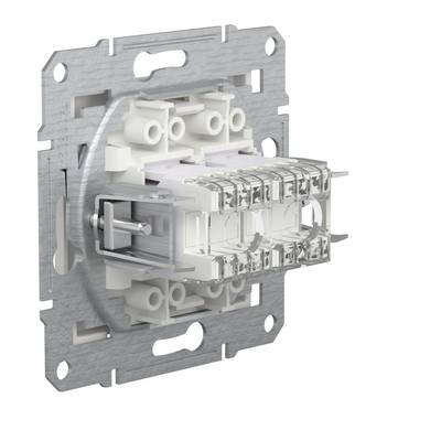 Afbeelding van een installatieknop met opvallende, transparante verbindingselementen op een metalen steunconstructie.