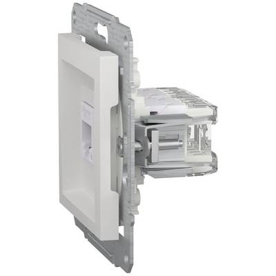 Een elektrische wandschakelaar in zijaanzicht. Het behuizing met schakelmechanisme is zichtbaar. Geschikt voor moderne elektrische installaties.