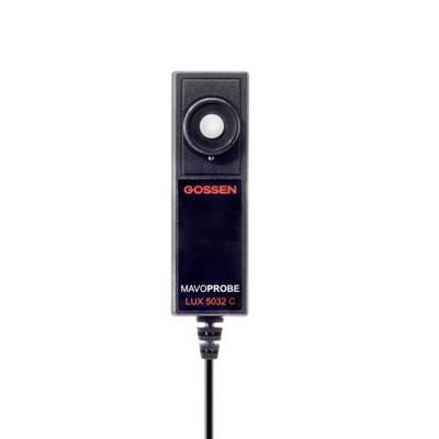 Luxmeter-meetapparaat Gossen Mavoprobe LUX 5032 C met sensor bovenaan, rechthoekige behuizing, zwarte kleur en kabel onderaan.