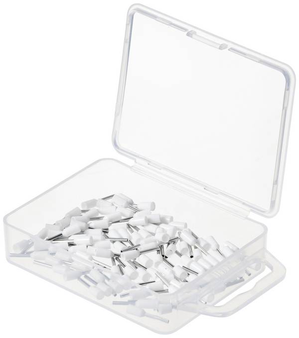 TRU COMPONENTS TC-11991852 Insteekhuls 0.5 mm² Deels geïsoleerd Wit 100 stuk(s)
