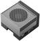 Compacte grijze computer met ventilatieopeningen en aansluitingen aan de zijkant, geschikt voor technologische toepassingen.