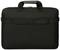 Zwarte laptoptas met twee handvatten, strak design, geschikt voor transport of opslag van een laptop.