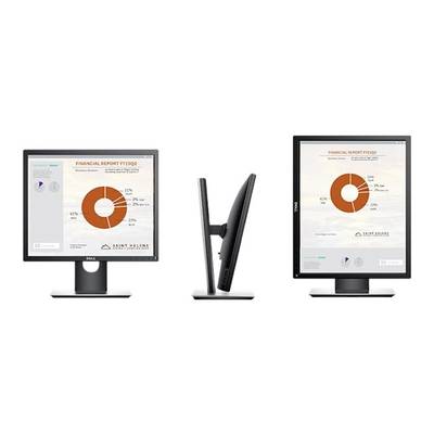 Drie monitoren met verschillende weergaven tonen een financieel rapport met een cirkeldiagram dat verschillende percentages weergeeft.