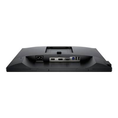 Achterkant van een monitor met zichtbare aansluitingen: HDMI, DisplayPort, USB-poorten en stroomaansluiting.