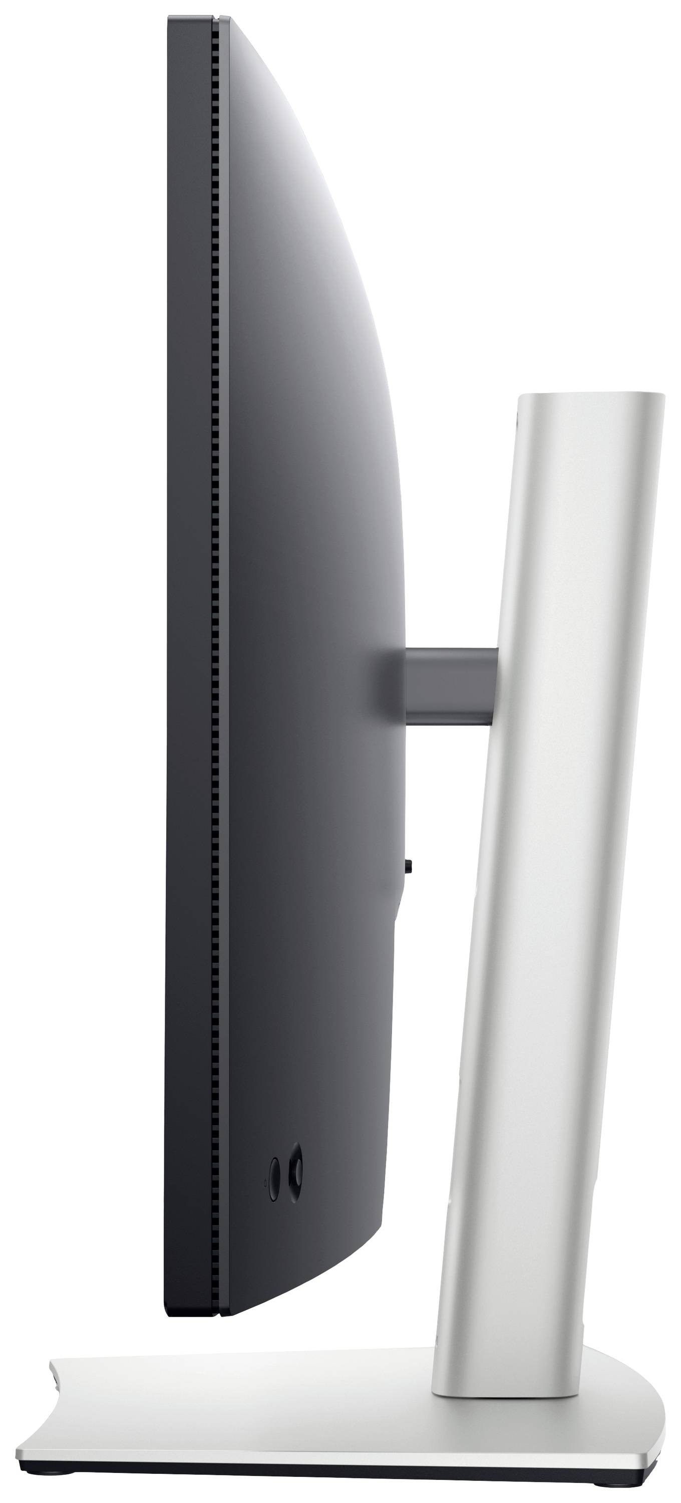 Ultraplatte computermonitor, zijaanzicht, toont slanke rand en minimalistisch ontwerp.