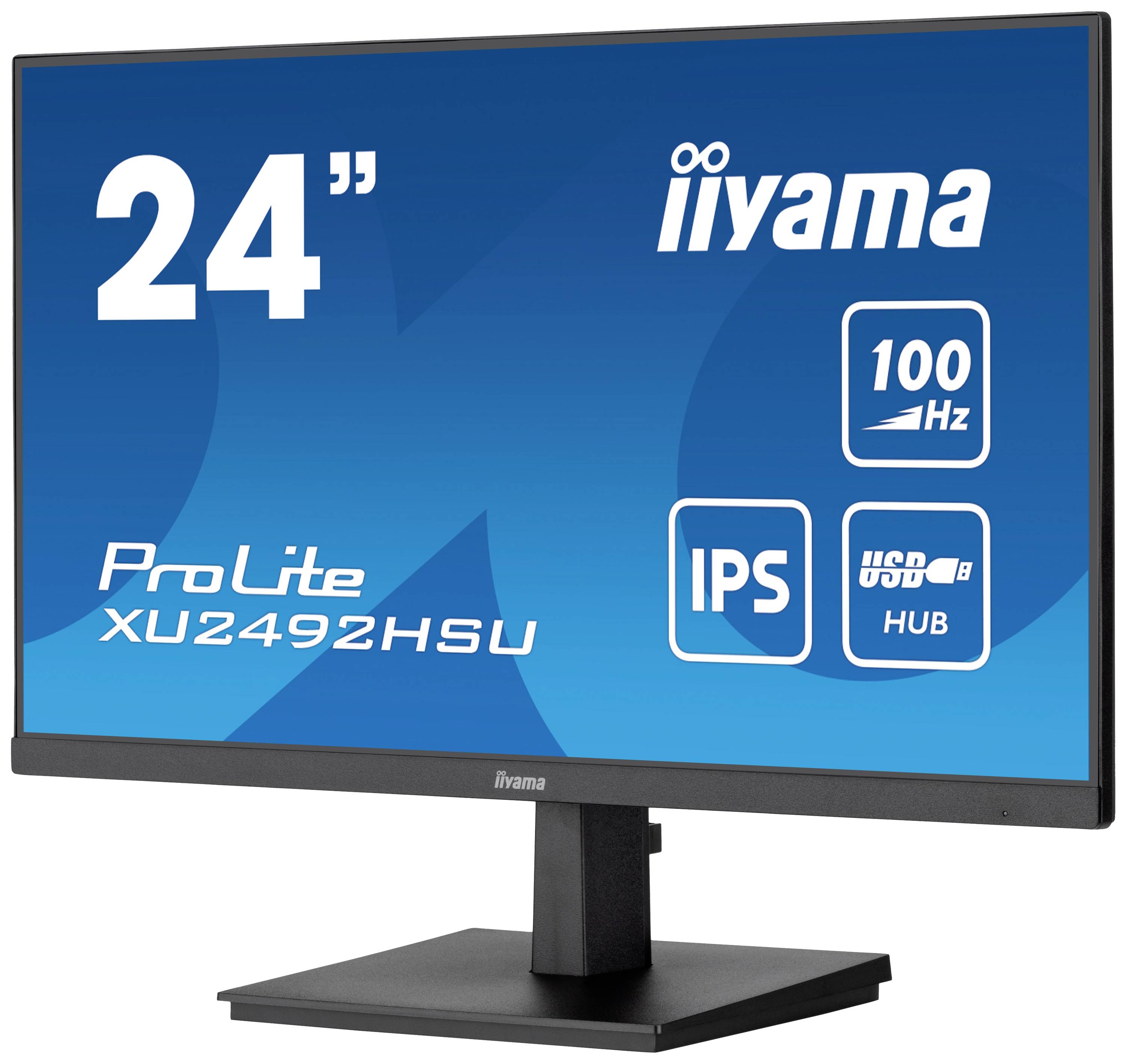Iiyama Monitor, 24 inch, ProLite XU2492HSU, 100Hz, IPS-paneel, USB-hub.