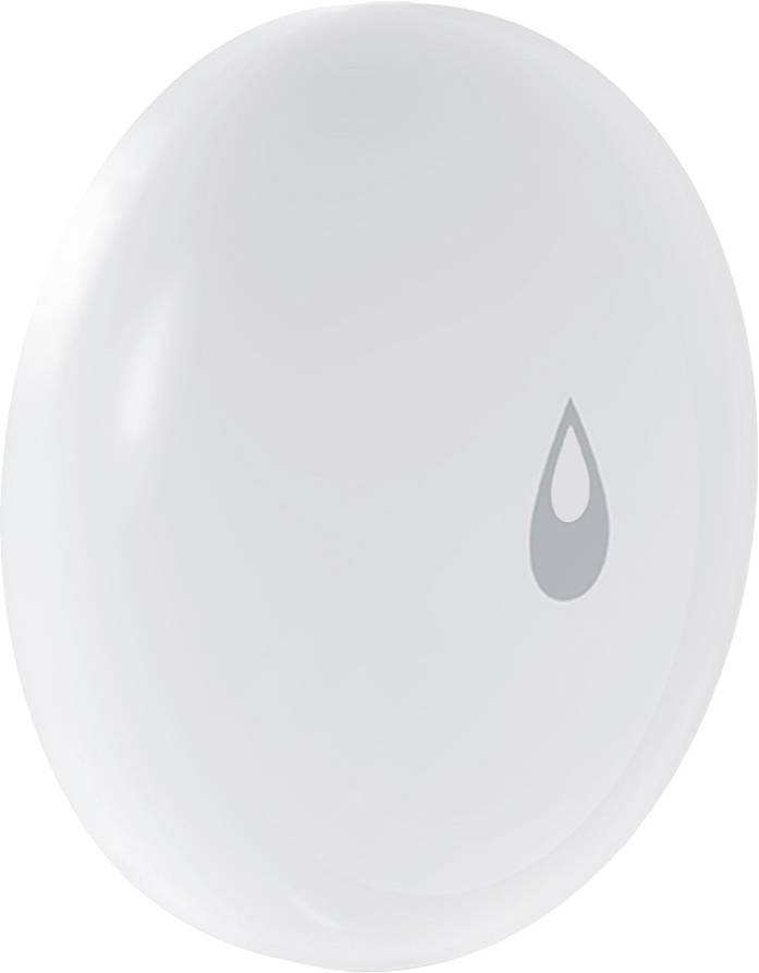 Een witte ovale zeep met een druppelsymbool op het oppervlak.