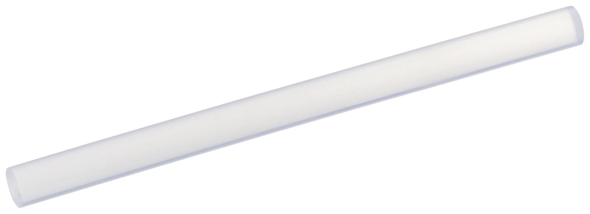 Een witte, cilindrische stok, waarschijnlijk van kunststof.