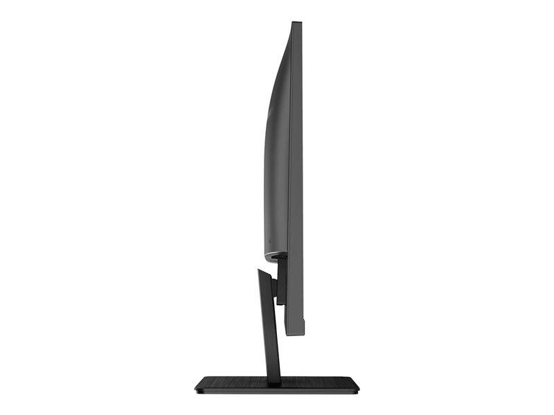 'Zijaanzicht van een flatscreen-monitor op een standaard.'