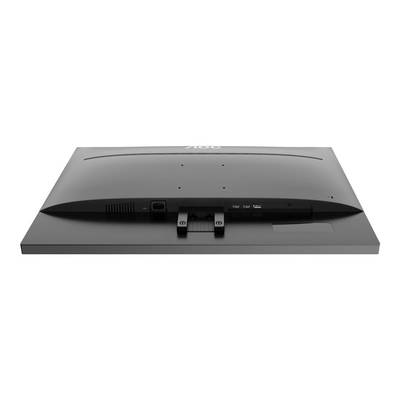'Achterzijde van een monitor met zichtbare aansluitingen en bevestiging. Bevat voedingsaansluiting, HDMI- en USB-poorten.'
