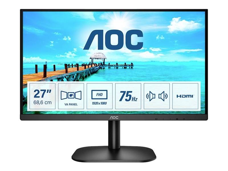 AOC B2 27B2AM LED-display 68,6 cm (27") 19220 x 1080 Pixels Full HD Zwart