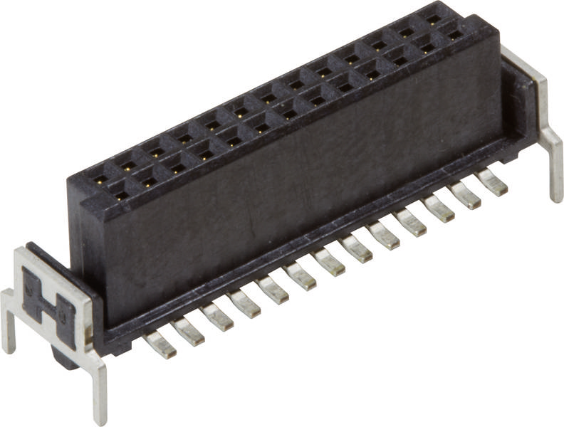 Zwarte elektronische stekker met meerdere aansluitpinnen, typisch gebruikt voor elektronische apparaten.