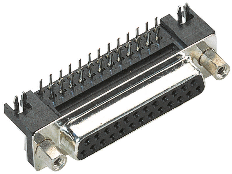 'DB25-connector met 25 pinnen. Vaak gebruikt voor parallelle interfaces in oudere computers en printers.'