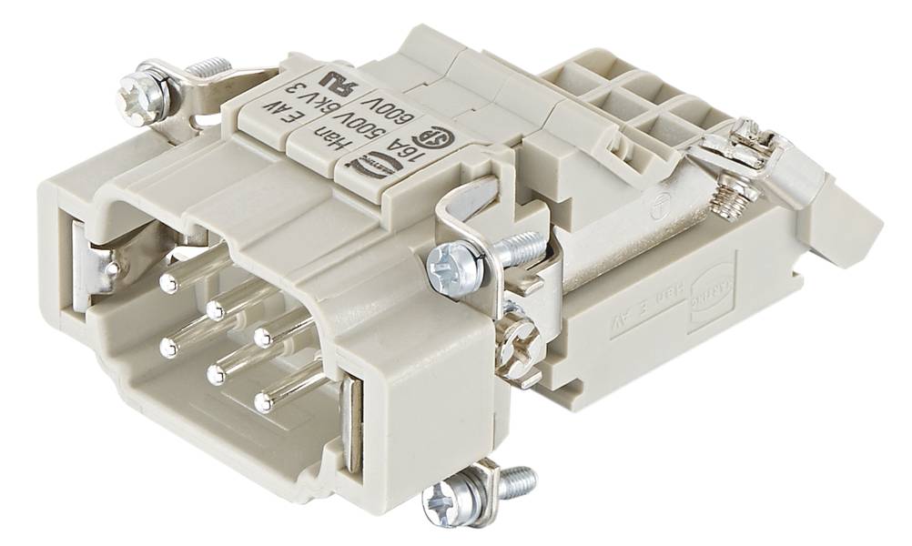 HARTING 09330064636 Pin-inzetstuk Han® E 6 + PE Schroeven 1 stuk(s) Piece