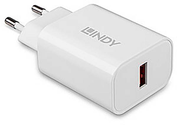 LINDY 18W USB Typ A Charger USB-oplader 18 W 1x USB-A Wit Binnen