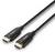 Twee zwarte HDMI-kabels met gouden aansluitingen, allebei voorzien van de opdruk 'LINDY' op de connectoren.