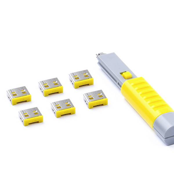 Smartkeeper USB-A-poortslot UL03PKYL  Set van 6 stuks Geel  Incl. 1 sleutel UL03PKYL