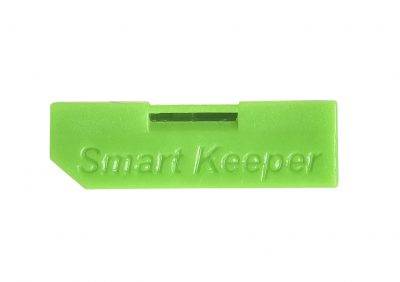 Groene USB-beveiligingsvergrendeling met de tekst 'Smart Keeper', ontworpen om USB-poorten te beschermen tegen ongeautoriseerde toegang.
