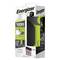 Packaging for the 'Energizer Pro Series Work Light' with 1000 lumens, rugged and waterproof. Includes three AA batteries.