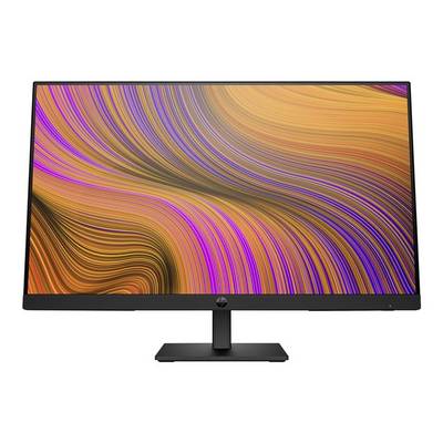 Een computerscherm toont een dynamisch, abstract patroon in levendige oranje- en paarse tinten.