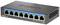'8-poorts Gigabit Ethernet-switch van D-Link, model DGS-108, met status-LED's voor netwerksactiviteit en snelheidsweergave.'