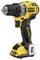 Accuboormachine in Zwart en Geel van het merk DEWALT, Model 12V XR Brushless, met clip en robuust ontwerp voor veelzijdige toepassingen.