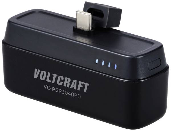 VOLTCRAFT VC-PBP3040PD Powerbank 4500 mAh USB PD Li-ion  Zwart (mat) Statusweergave
