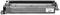 Grijze tonercartridge van Brother met zwart tonergebied. Links bevindt zich een chip, rechts een installatiehandleiding.