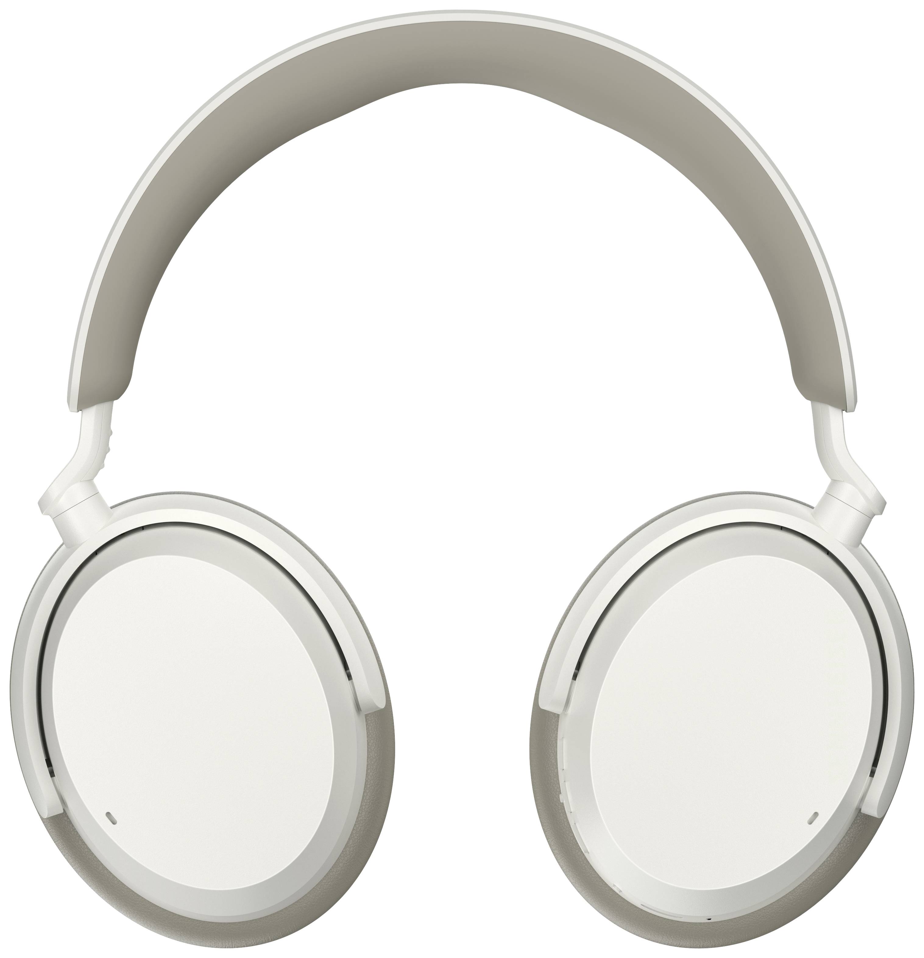 Witte, over-ear koptelefoon met gewatteerde hoofdband en oorschelpen, vrijstaand tegen een witte achtergrond.