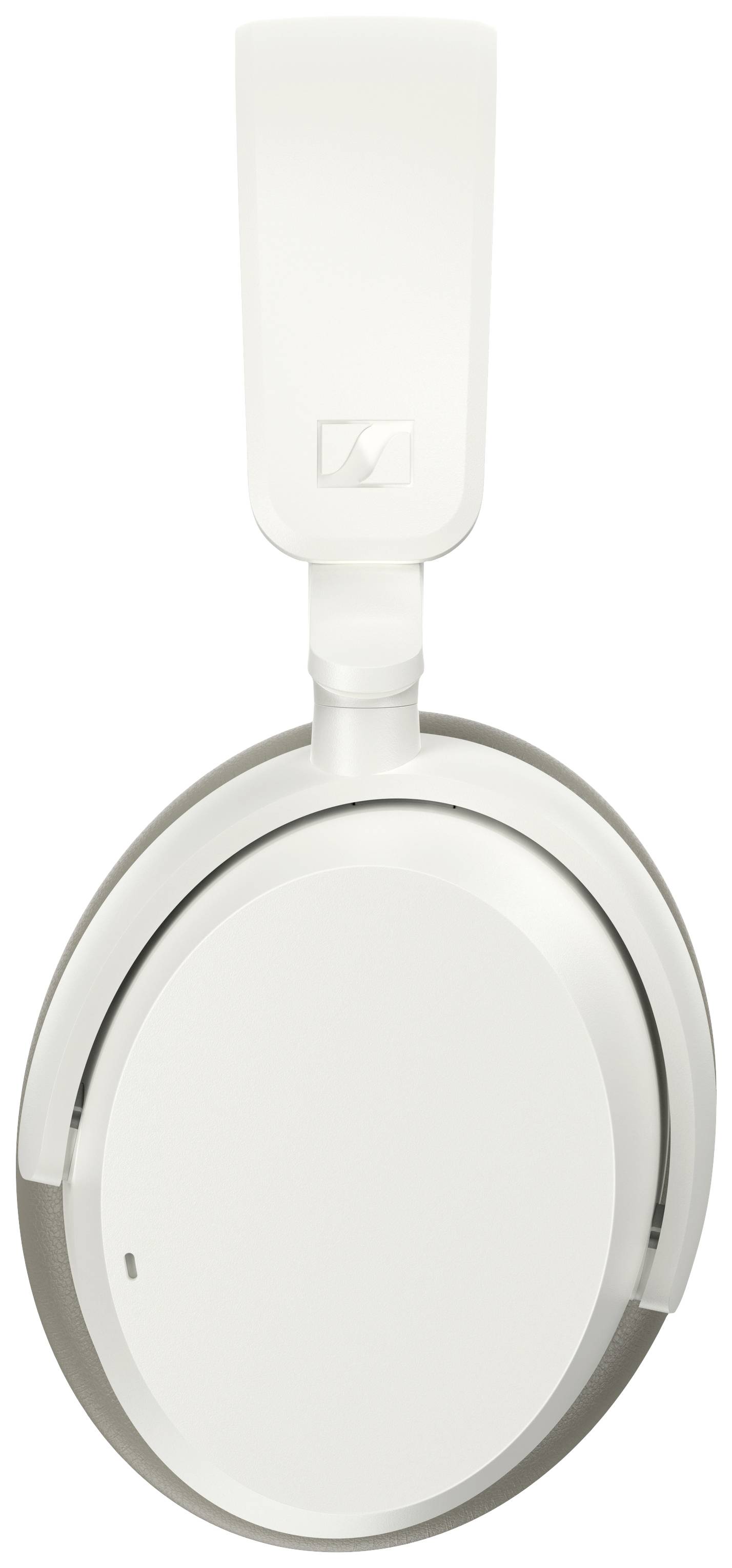 Witte, draadloze over-ear koptelefoon met draaibare oorschelpen die kunnen worden gebruikt voor ruisonderdrukking.