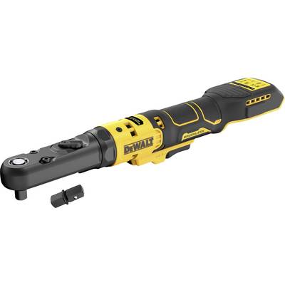 Accu-ratelschroevendraaier in zwart en geel met opvallend bedrijfslogo. Apparaat met ergonomische handgreep en verwisselbaar accessoire.