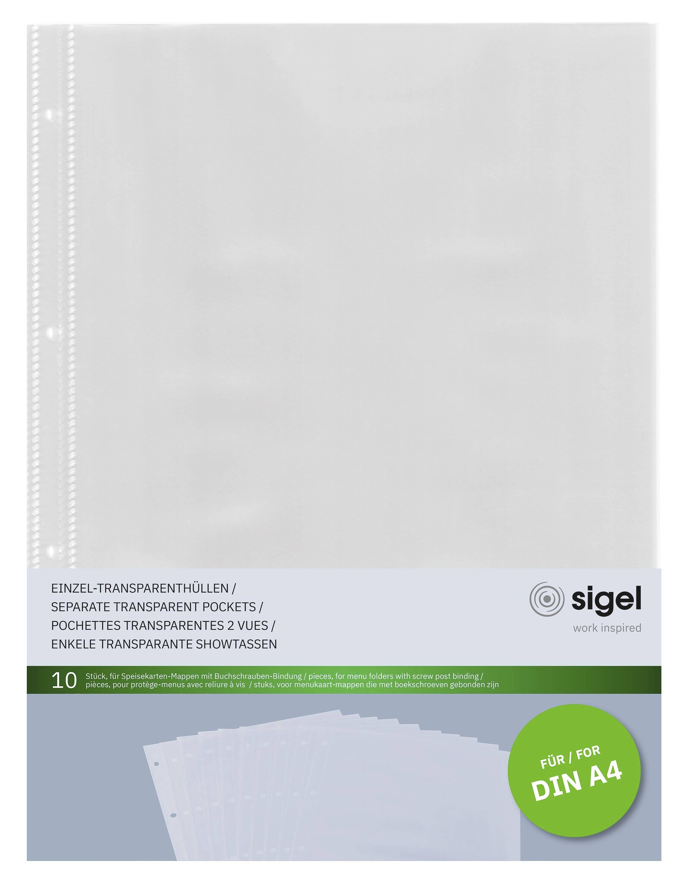 Sigel SM190 Enkele transparante hoes DIN A4 10 stuk(s)