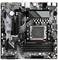 Een zwart moederbord met het opschrift 'Gigabyte A620M Gaming X', toont aansluitingen, RAM-sleuven en een CPU-socket.