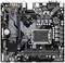 Computermoederbord met verschillende aansluitingen en componenten voor processor, RAM en randapparatuur.