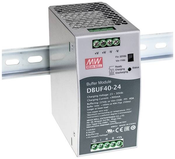 MEAN WELL DBUF40-24 Buffermodule voor railmontage  24 V 40 A    Inhoud 1 stuk(s)