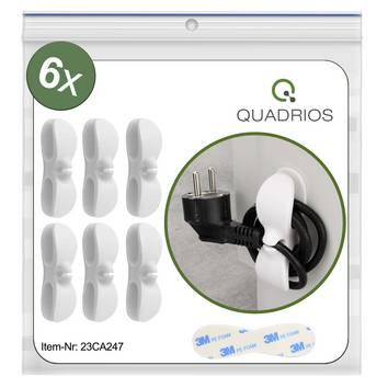 Quadrios 23CA247 Kabelhouder Zelfklevend 23CA247  Bundel-Ø (vast)=8 mm  Wit 6 stuk(s)