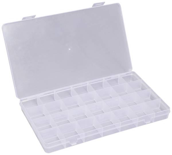 Quadrios 23SA090 Assortimentsdoos (l x b x h) 22.6 x 13.4 x 2.2 cm Aantal vakken: 28 Vaste onderverdeling Box Inhoud 1 stuk(s)