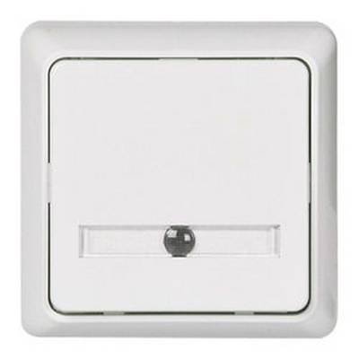 Een witte lichtschakelaar met een LED-indicator in het midden geeft aan of het licht aan- of uitstaat.