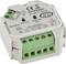 Klein wit en groen elektrisch relais/module met het label 'EFDP23400' met aansluitklemmen, leersleutel en 868 MHz-besturingsmarkeringen.