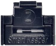 Zwart plastic apparaat met de tekst 'Smart Keeper', rond Z-logo erboven, vermoedelijk een USB-beveiligingsdop.