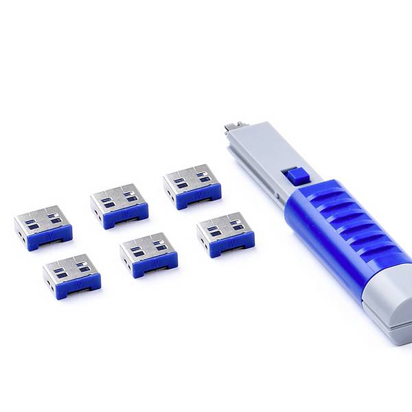 Smartkeeper USB-A-poortslot UL03PKDB  Set van 6 stuks Donkerblauw  Incl. 1 sleutel UL03PKDB