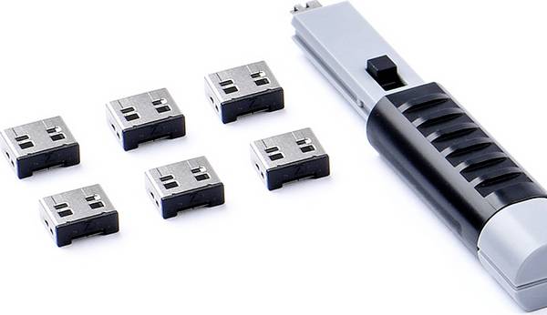 Smartkeeper USB-A-poortslot UL03PKBK  Set van 6 stuks Zwart  Incl. 1 sleutel UL03PKBK
