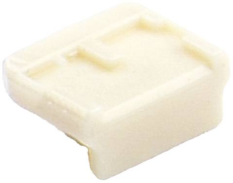 Een klein, licht kunststof onderdeel met een rechthoekige vorm en verhoogde randen, mogelijk een afsluiting of een module.