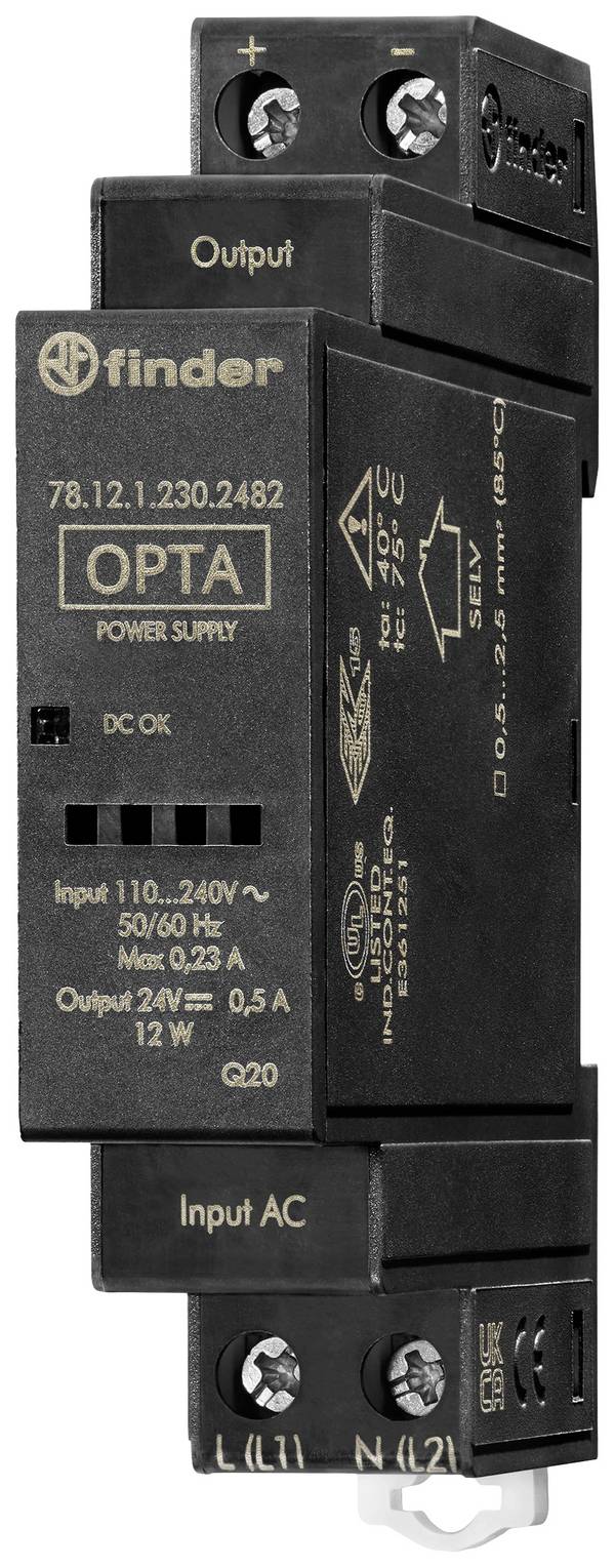 Finder 78.12.1.230.2482 DIN-rail netvoeding  24 V/DC 0.63 A 12 W   Inhoud 1 stuk(s)