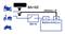 Diagram van elektrische bedrading voor motorfietsen: BA18Z aangesloten op een BA18-relais met een batterij, kabel 200 mm lang.