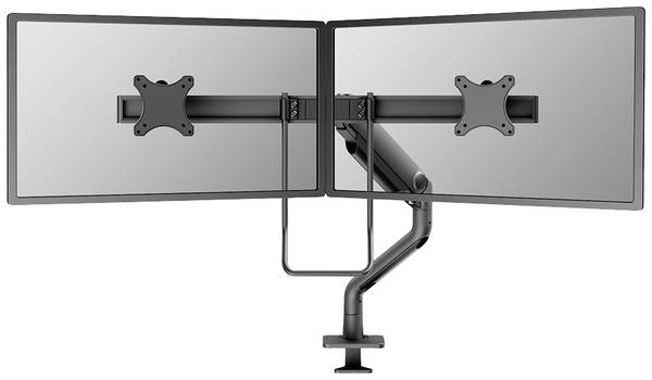 Neomounts DS75S-950BL2 Tafelbeugel voor monitor  Aantal monteerbare displays: 2 Display(s) 43,2 cm (17") - 68,6 cm (27") Zwart Kantelbaar, Roteerbaar, Zwenkbaar, In hoogte verstelbaar