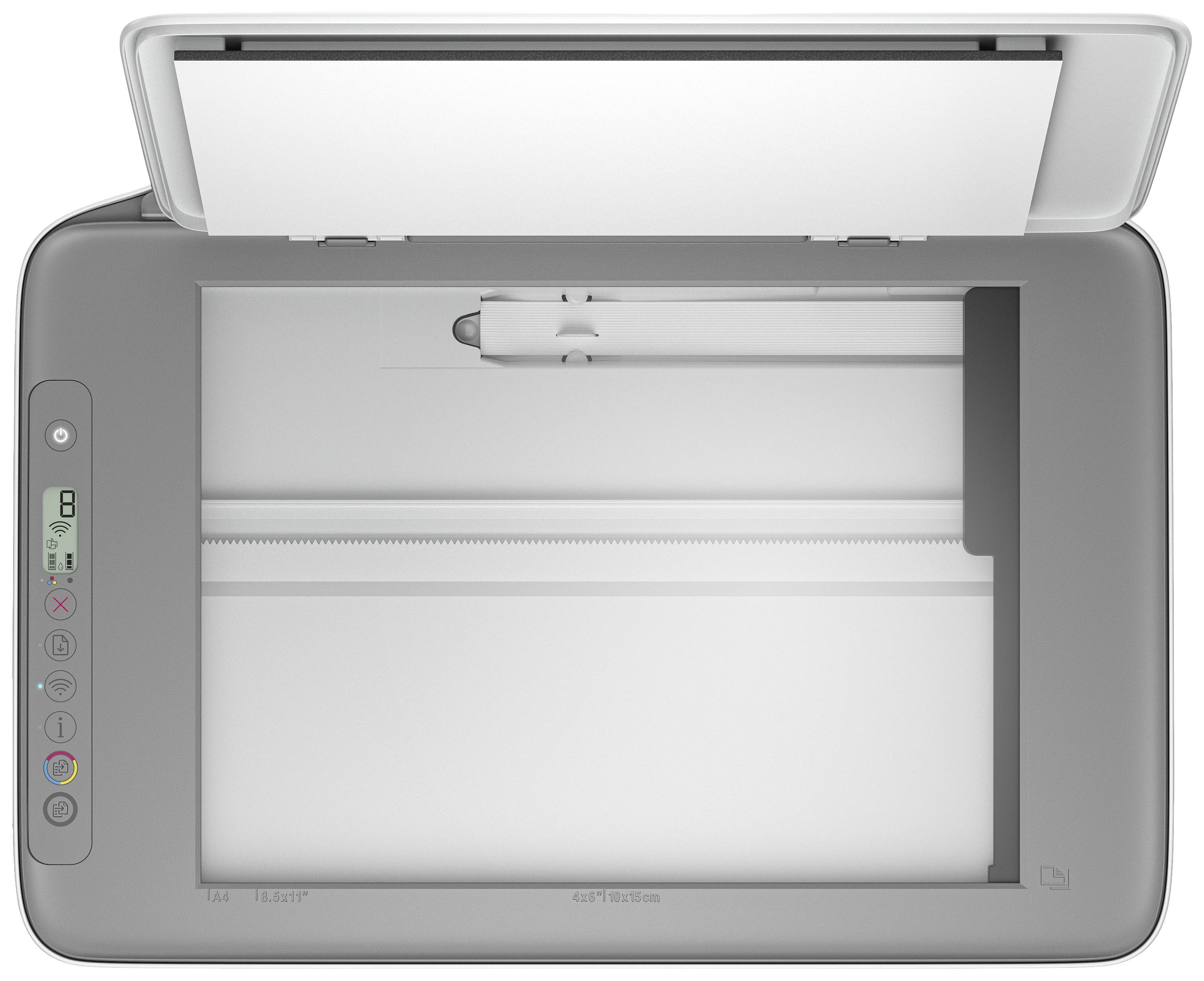 Een geopende flatbedscanner met een witte binnenzijde en bedieningselementen aan de linkerkant, klaar om documenten te scannen.